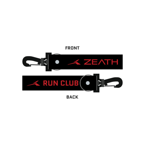 KEYCHAIN STRAP - RUN CLUB - Black/Crimson Red