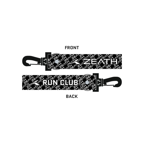 KEYCHAIN STRAP - RUN CLUB (DIAGONAL) - Black/White