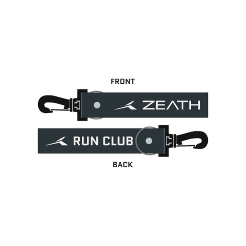 KEYCHAIN STRAP - RUN CLUB - Gun Metal/Off-White