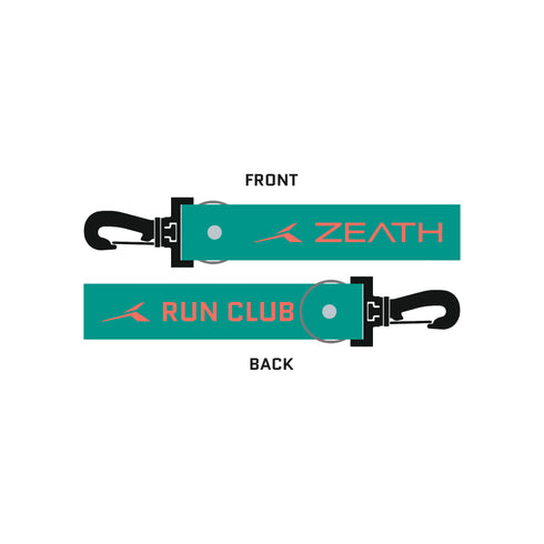 KEYCHAIN STRAP - RUN CLUB - Teal/Coral